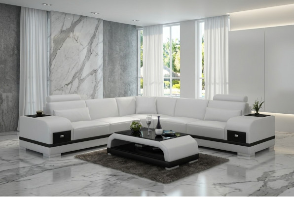 Leather Sofa Couch Living Landscape Corner Sofa Corner Suite Design Modern Sofa G8013B