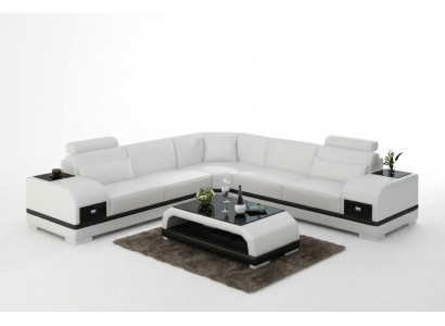 Leather Sofa Couch Living Landscape Corner Sofa Corner Suite Design Modern Sofa G8013B