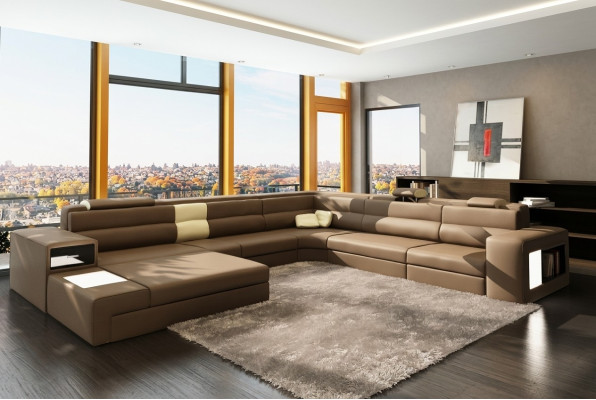 Sectional sofa with USB couch upholstery set design leather fabric living landscape