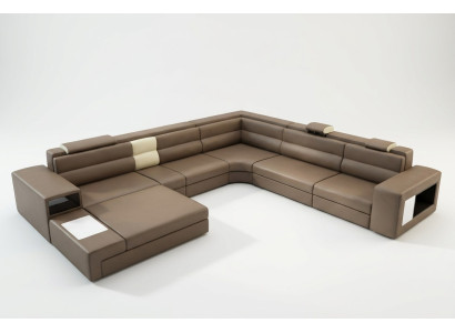 Sectional sofa with USB couch upholstery set design leather fabric living landscape