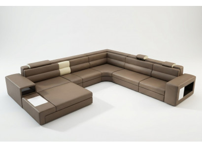 Sectional sofa with USB couch upholstery set design leather fabric living landscape