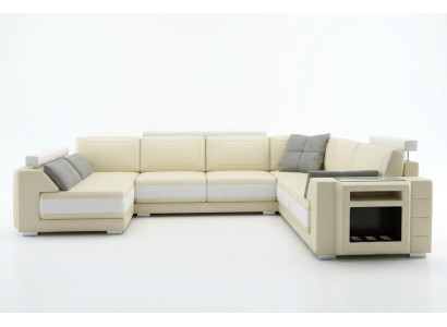 Designer sofa with USB corner sofa leather sofa upholstered seating corner set +light