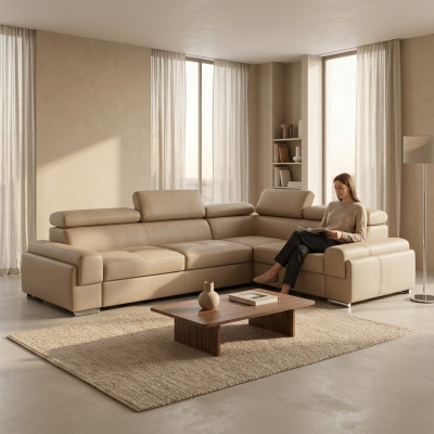 Design corner sofa couch leather textile upholstery multifunction sofas living landscape new