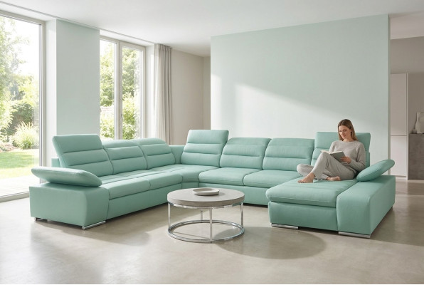 Sectional U-shaped corner sofa with sleep function sofa couch new corner sofa