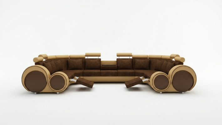 Modern leather couch corner sofa upholstery sofas XXL big living landscapes + USB