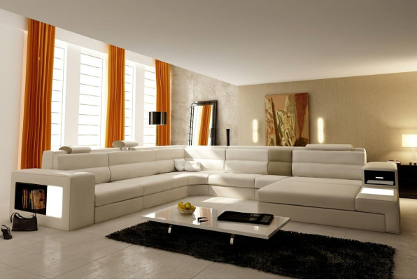 Corner sofa set, seating area, leather, modern sofa, couch, upholstery, living landscape, USB
