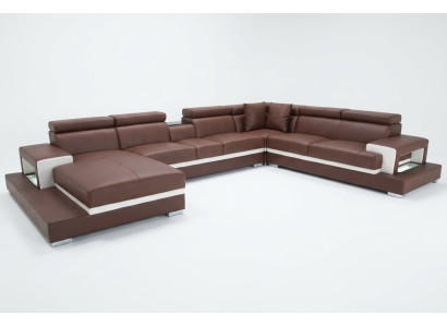 Design leather upholstered seating room living sofa corner couch with USB designer suite