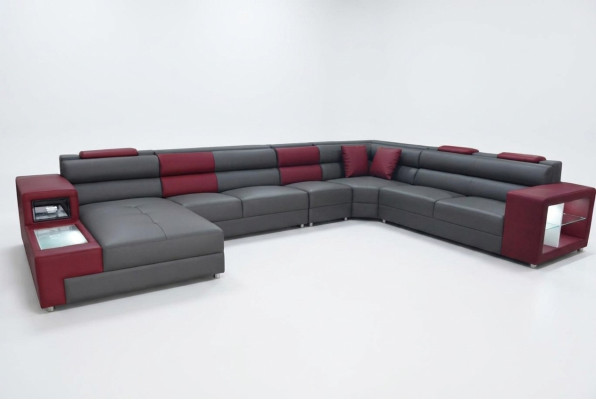 Extra Large Family Sofa Couch Modern Living Landscape Party Couches Leather +USB