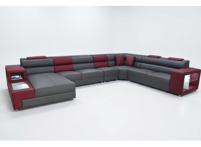 Extra Large Family Sofa Couch Modern Living Landscape Party Couches Leather +USB