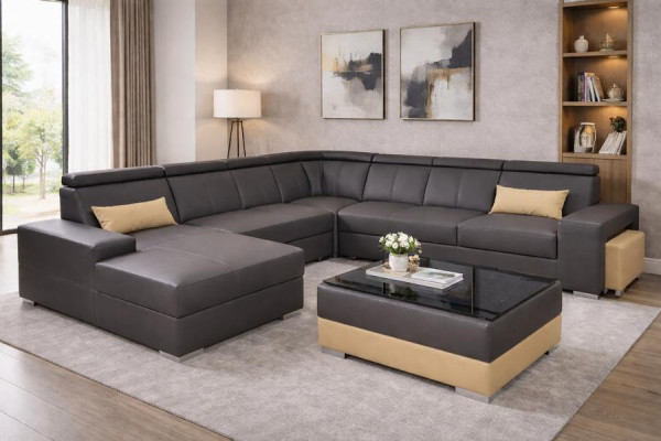 Modern sofa set couch corner seating area leather couch upholstery living landscape USB