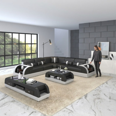 Living landscape L-shape corner sofa couch design upholstery leather suite sofa corner new