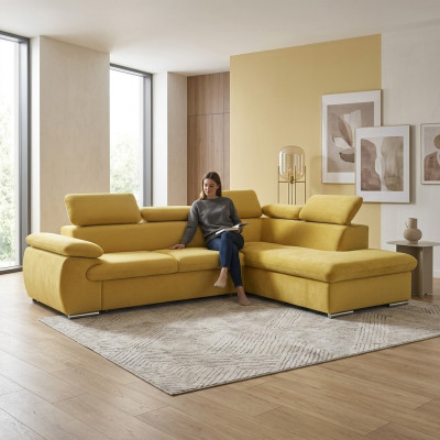 Design corner sofa L-shape sofa couch upholstered sleeper sofa fabric bed function sleep