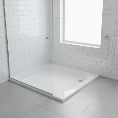 Shower, shower tray, acrylic bathtub, shower tray, flat, drain kit, waste/drain.