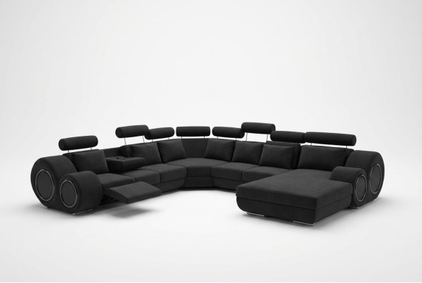 Sofa with USB Designer Living Landscape U-Shape Couch Corner Sofa Upholstery Suite New