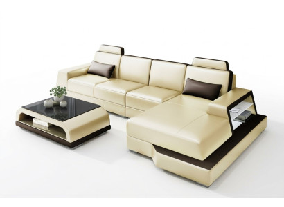 Modern sectional sofa design corner living landscape leather textile couch LED