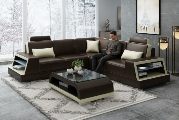 L-shaped sectional sofa G8045B corner sofa upholstered couch seat corner leather set modern.