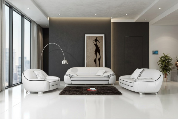 Leather sofa, couch living landscape 3+2+1 seater suite design modern sofa with USB