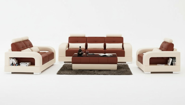 Leather sofa couch suite 3+2+1 seater set design modern sofa with USB