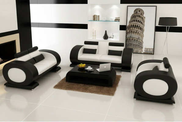 Leather Sofa Modern Couch Living Landscape 3+2+1 Seater Set Design Sofa with USB
