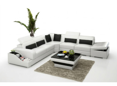 Leather sofa couch living area corner sofa corner design modern sofa with USB