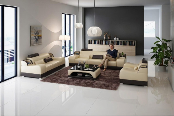 Sofa set Couch Upholstery Sofa 3+1+1 Sets Design Leather 3-piece Complete Set