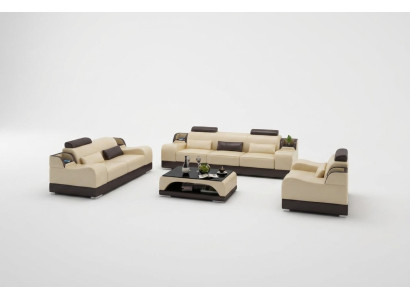 Sofa set Couch Upholstery Sofa 3+1+1 Sets Design Leather 3-piece Complete Set