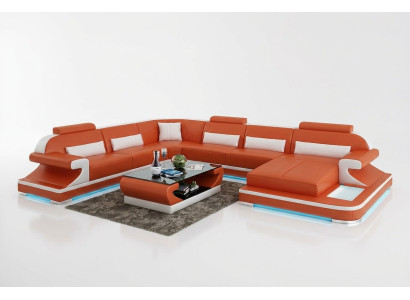Leather sofa couch living landscape corner sofa corner set design modern sofa with USB