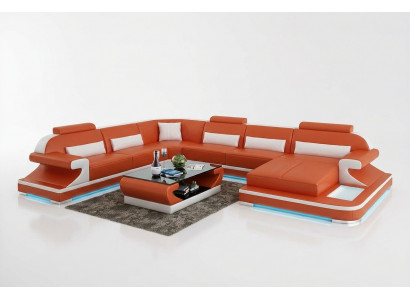Leather sofa couch living landscape corner sofa corner set design modern sofa with USB