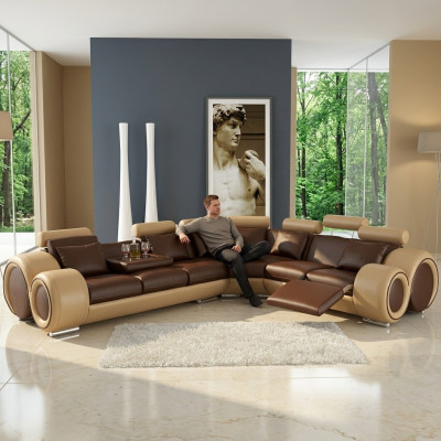 LEATHER SOFA CORNER COUCH DESIGN SOFA LEATHER COUCH CORNER SOFA LIVING AREA BLACK WHITE