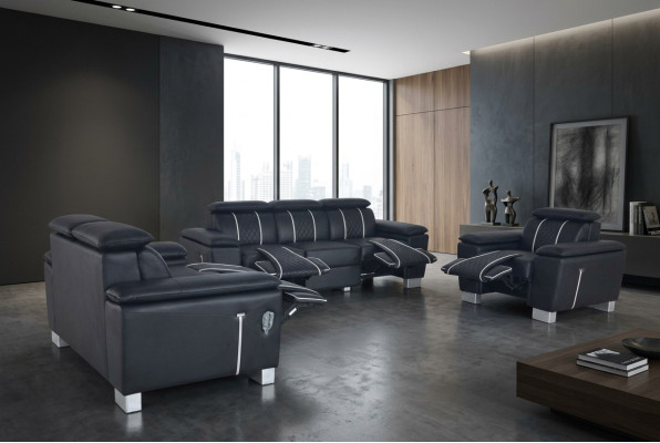 Leather sofa set couch design sofa upholstery complete set 3+2+1 with USB