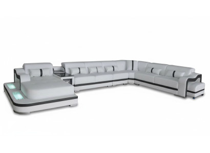 Leather couch upholstery seating living landscape design modern corner suite sofa with USB