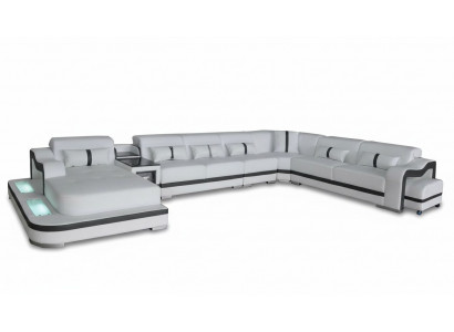 Leather couch upholstery seating living landscape design modern corner suite sofa with USB