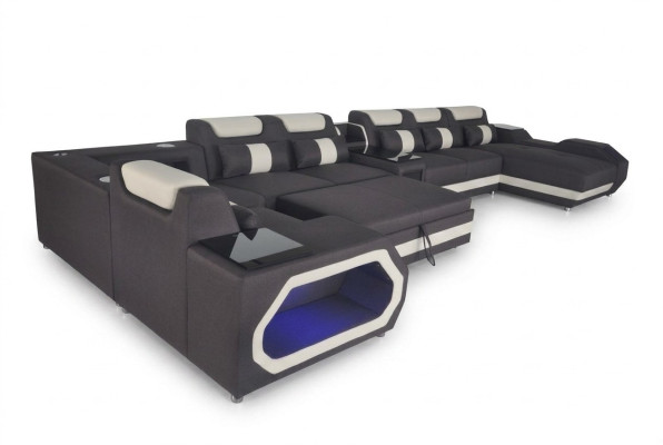 Luxury Sofa Corner Couch Modern Living Landscape Sofas Couch Corner Set + Light + USB
