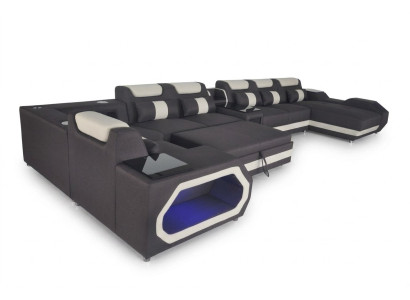 Luxury Sofa Corner Couch Modern Living Landscape Sofas Couch Corner Set + Light + USB