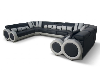 Design living room landscape leather sofa couch upholstery corner set modern seating corner USB