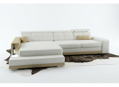 Leather sofa with USB living landscape corner sofa corner suite modern design sofa C4010B