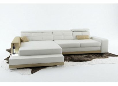 Leather sofa with USB living landscape corner sofa corner suite modern design sofa C4010B