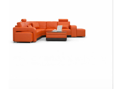 Leather sofa with USB living area corner sofa corner suite design modern sofa F3017B