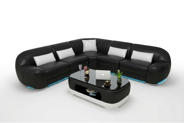 Leather sofa couch living landscape sectional sofa corner suite modern sofa USB custom-made