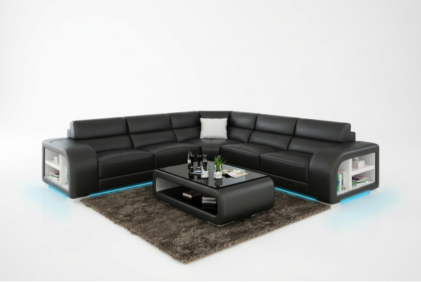 Leather sofa couch living landscape corner sofa sectional design sofa USB custom-made