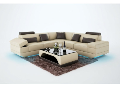 Leather sofa couch living landscape corner sofa corner suite custom-made modern sofa USB