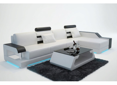 Leather sofa custom-made couch living landscape corner sofa suite design sofa USB new