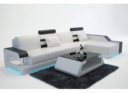 Leather sofa custom-made couch living landscape corner sofa suite design sofa USB new