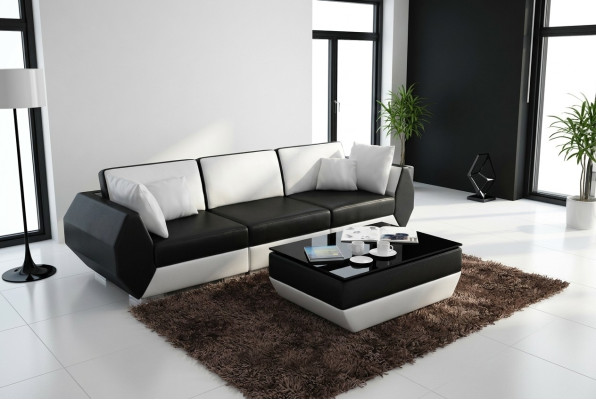 Leather Sofa Couch Sofa Set 3+3 Seater Suite Design Modern Sofa Set USB New