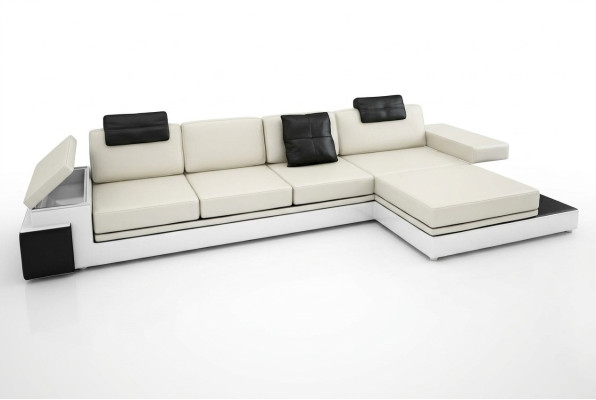 Corner sofa with USB couch sofa living area corner suite leather fabric PHM88