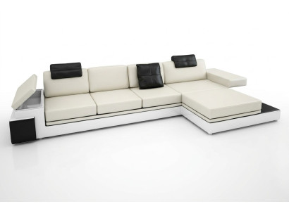 Corner sofa with USB couch sofa living area corner suite leather fabric PHM88