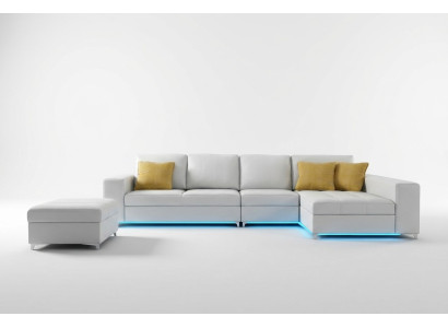 Leather sofa, couch, USB living landscape sectional sofa suite, modern design, new K5005
