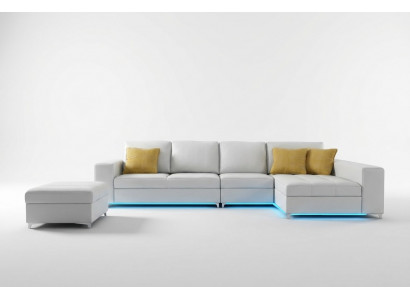 Leather sofa, couch, USB living landscape sectional sofa suite, modern design, new K5005