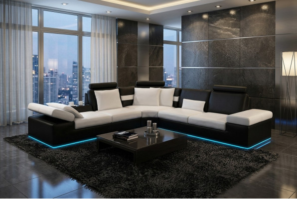 Living room sofa leather sofa seating set modern multifunction couch USB