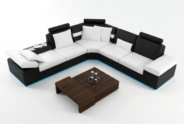 Living room sofa leather sofa seating set modern multifunction couch USB